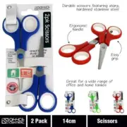 2 x Household Stainless Scissors Craft Student Office Sharp Cut Scissor Set 14cm