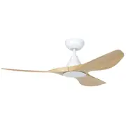 Surf DC Ceiling Fan 48" With LED Light White and Oak Blade - 20549716