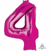 amscan Number 4 Pink SuperShape Foil Balloon 2666cm w x 3486cm h