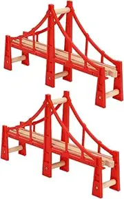 Sturdy Wooden Toy Bridges Train Track Expansion Set Boys and Girls Table Activities Toys