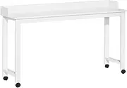 Hesitroad Adjustable Height Overbed Table, Over Bed Table with Wheels Medical Overbed Desk, Over Bed Desk Recliner Table Over Bed Table for Home Office Bedroom Hospital Heavy Duty Metal Leg White