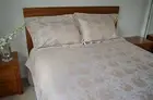 Organic Cotton Queen Bed Duvet Set Cushion Cover Floral Natural Brown No Dye