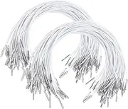 CLISPEED 200pcs Elastic Barbed Cords for DIY Crafts Stretch Round String with Metal Ends for Mask Straps Party Hats Bookbinding and More Durable and Flexible Material