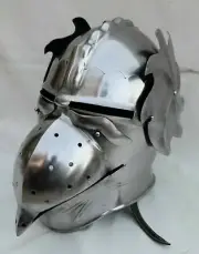 Medieval Knight Falcon-head-helmet with a grotesque face X-Mas
