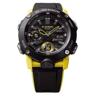 CASIO G-SHOCK GA-2000-1A9 雙顯電子錶(黑X黃)