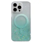 For iPhone 15 Pro Max Case, Compatible with MagSafe Clear Glitter Cover, Green