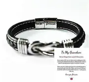 To My Son To My Grandson Bracelet,love You Forever Braided Leather Bracelet Men's Braided Leather Knot Bracelet Lov you forever