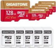 [5-Yrs Free Data Recovery] Gigastone 128GB 5-Pack Micro SD Card, 4K Video Record