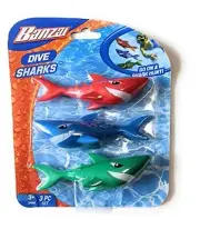 Funstuff 3pc Dive Sharks Pool Toy | Shark Pool Toys | Underwater Torpedo |...