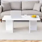 A Modern And Practical White Coffee Table Made Of Medium Density Fiberboard Mate