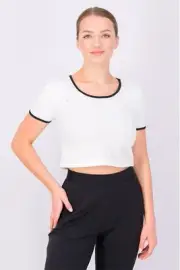 Adidas Cropped T Shirt Ladies White Size 6 #REF26