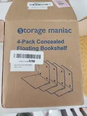 Storage Maniac 4-Pack Concealed Floating Bookshelf White