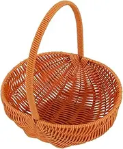 PartyKindom Vintage Watermelon Shaped Picnic Basket Handwoven Decorative Storage Basket for Picnics Home Decor Retro Country Style Multifunctional