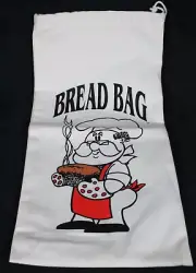 FRENCH BAGUETTE DRAWSTRING CANVAS PLASTIC LINED 19 .5" X 9.75" STORAGE BAG NEW
