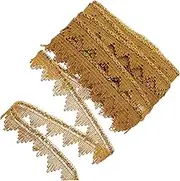 HEALSOPTHY Braided Fringe Trim Decorative Lace Ribbon for Clothing Curtains DIY Crafts Washable Easy to Cut Sequin Edging for Skirts Collars Home Decor