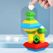 15PCS Pyramid Stacking Nesting Building Blocks Sensory Blocks for Preschool TO