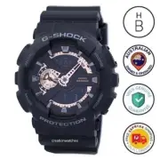 New Casio G-Shock XL Series Mens Watch Black Resin Rose Trim Ana Digi GA110RG-1A
