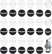 AHANDMAKER 40Pcs 2 Colors Paper Miniature Bases, 1 Inch Game Card Stand with 1.5mm Slot Paper Figure Holder for Table Top War Game Birthday Party Decorations, Black & Clear 20mm