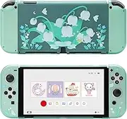 GeekShare Protective Case for Switch OLED Hard Protective Shell Slim Cover Case Compatible with Switch OLED and Game Console - Lily of The Valley