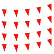 100 Feet Solid Red Pennant Banner Flags String Triangle Bunting Flags,Decorat...