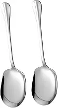 Alipis 2pcs Large Stainless Steel Serving Spoon with Ergonomic Handle for Cooking Serving Rice Soup Salad Dishwasher Safe Comfortable Grip Versatile Kitchen Utensils