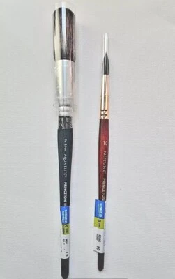 Princeton Aqua Elite Watercolor Brushes, 2 pc, Round 10 and Mop 1 in.
