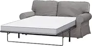Premium Cotton Ektorp Two Seater Sofa Bed Cover Replacement is Custom Made Compatible for IKEA Ektorp 2 Seater Sleeper Only, A Quality Slipcover Replacement (Lighter Gray Cotton)