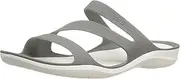[Crocs] Men's Swiftwater Sandal Comfort Shoes, Smoke/White, 5 US