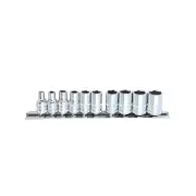 SP Tools 10Pcs 1/4" Drive Socket Rail Set - 6 Point Metric Chrome Vanadium Steel