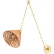 Quorum International 5394-80 Wicker Wall Sconce Aged Brass