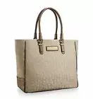 CALVIN KLEIN GOLD CANDICE JACQUARD FABRIC SHOPPER TOTE SIGNATURE BAG $130 BNWT