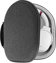 Geekria Shield Headphones Case for Lay Flat Over-Ear Headphones, Replacement Hard Shell Travel Carrying Bag with Cable Storage, Compatible with Steelseries, B&W, Skullcandy Headsets (Grey)