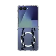 Galaxy Z Flip7 Clear Magnetic Case Black Chain