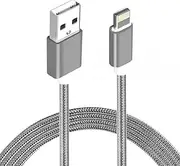 Astrotek USB Lightning Data Sync Charger Cable, Grey/White, 2 Meter