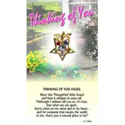 Thoughtful Little Angel Card Thinking Of You 700 Angel Pin with Austrian Crystals