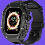 大衛之星 蘋果手錶錶帶APPLE WATCH錶帶錶殼 44MM 45MM 49MM 聚碳酸酯(不變黃)透明殼 氟橡膠錶帶