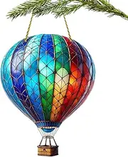 Cute Window Sun Catcher | Rearview Mirror Ornament - Flat Acrylic Wall Decoration, Garden Hangable Hot Air Balloon Shape Ornament for Car Door