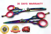 Professional Salon Shear Hair Cutting Scissor Set, Titanium Multi Color 5.5"