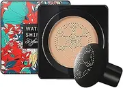 2pcs Natural Color/Ivory WhiteMushroom Head Air Cushion CC Cream Foundation Cover Concealer Nude Makeup Liquid Foundation, Moisturizing Concealer Lasting Brightening, Even Skin Tone