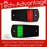 BN 12v Black Port Starboard Classic Large Traditional LED Navigation Lights