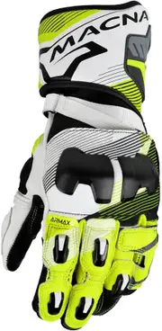 Macna Powertrack 2.0, gloves , color: Black/Neon-Yellow/White , size: M