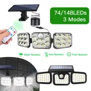 74/148 LEDs Solar Motion Sensor Light Outdoor Garden Wall Security Flood Lamp AU