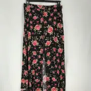Philosophy Women Skirt A Line Maxi Button Front Split Floral Side Zip Sz 10 NEW