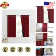 Elegant Burgundy Blackout Curtains with Thermal Insulation - Set of 2 Panels ...