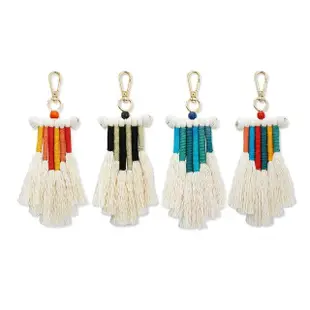 【Bliss BKK】彩色旗流蘇編織吊飾 包包搭配首選 鑰匙圈(4色可選)