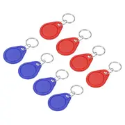8Pcs RFID Key Fobs UID 13.56MHz Rewritable Proximity IC Smart Token Tag Red/Blue