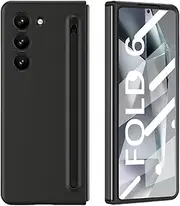 Case for Samsung Galaxy Z Fold6, Shockproof and Durable Fold6 Case, Built-in Screen Protector Film, Scratch-resistant, with Pen (Black,for Galaxy Z Fold6)