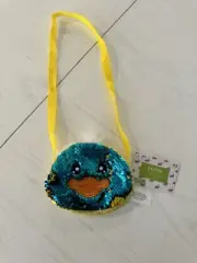 NWT Little Girls Chick Sequin Easter Change Purse Bag Yellow Blue Zip Closure