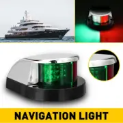 AUXITO BOAT NAVIGATION RED GREEN CHROME PLATED HOUSING BI-COLOR BOW LIGHT BULB