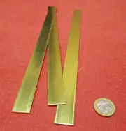 260 Brass Flat Bar .064" (+/- 0.002") Thick x 3/4" Wide x 1 Foot Length, 3 Units
